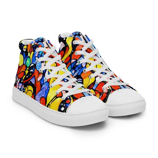 Supernova Symphony on a Men's High Top Canvas Shoes