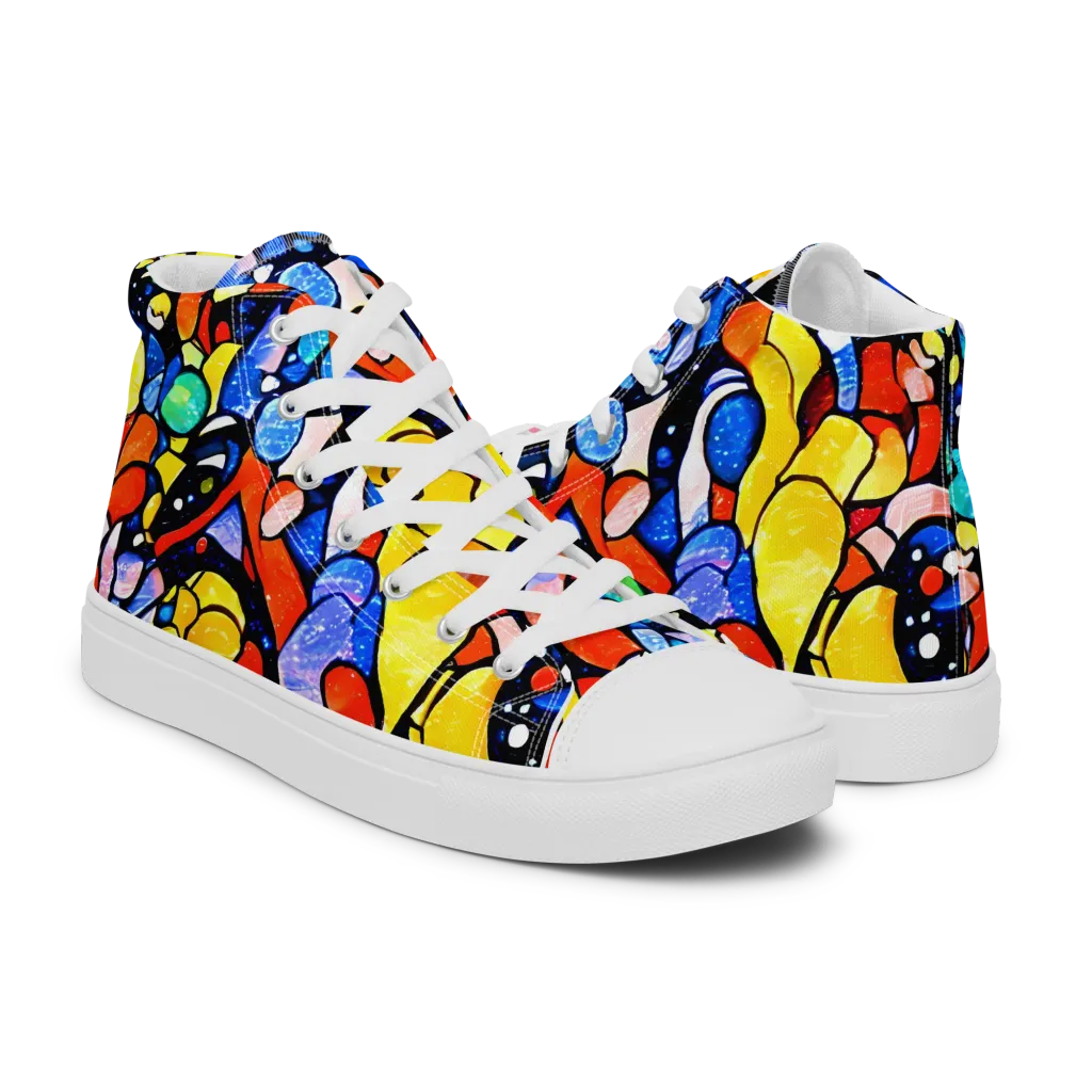 Supernova Symphony on Men's High Top Canvas Shoes — Right