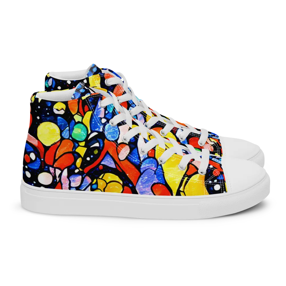 Supernova Symphony on Women's High Top Canvas Shoes — Right