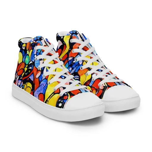 Supernova Symphony on a Women's High Top Canvas Shoes