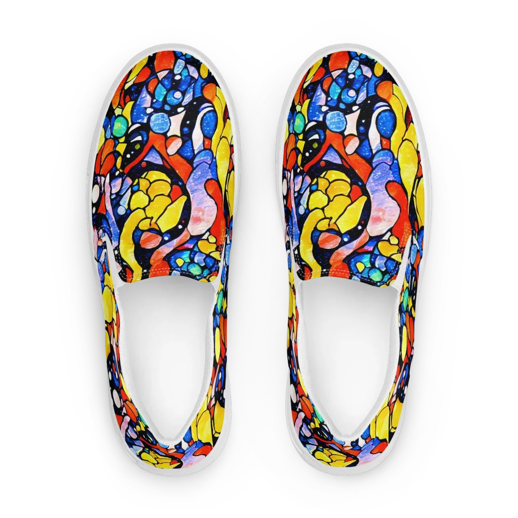 Supernova Symphony on Men's Slip-On Canvas Shoes — Front