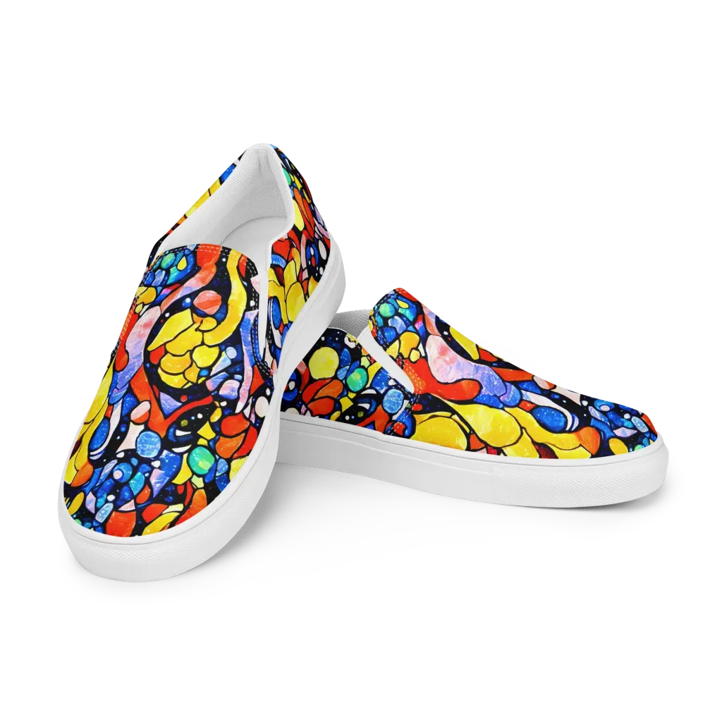 Supernova Symphony on Men's Slip-On Canvas Shoes — Left Front
