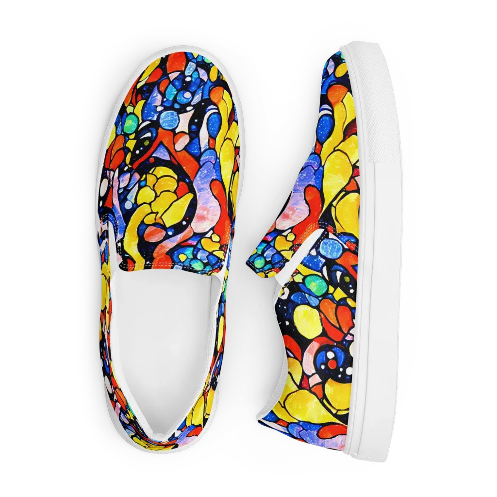 Supernova Symphony on Men's Slip-On Canvas Shoes — Front