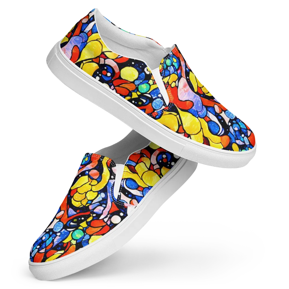 Supernova Symphony on Women's Slip-On Canvas Shoes — Front