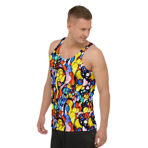 Supernova Symphony on a Men's Tank Top