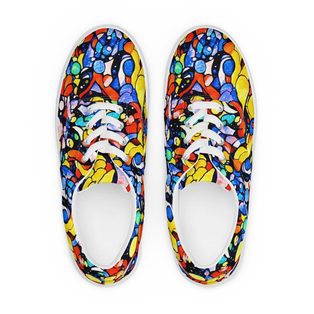 Supernova Symphony on Men's Lace-Up Canvas Shoes — Front