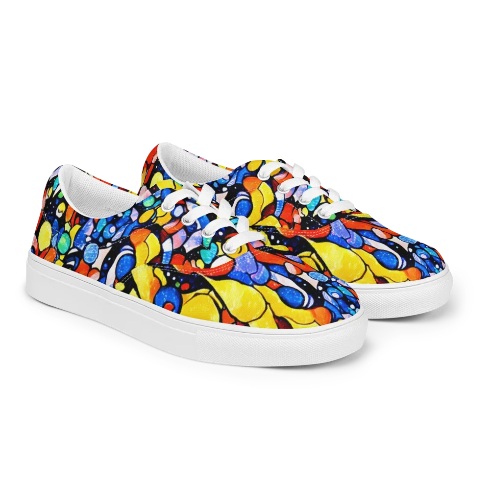 Supernova Symphony on Men's Lace-Up Canvas Shoes — Right Front