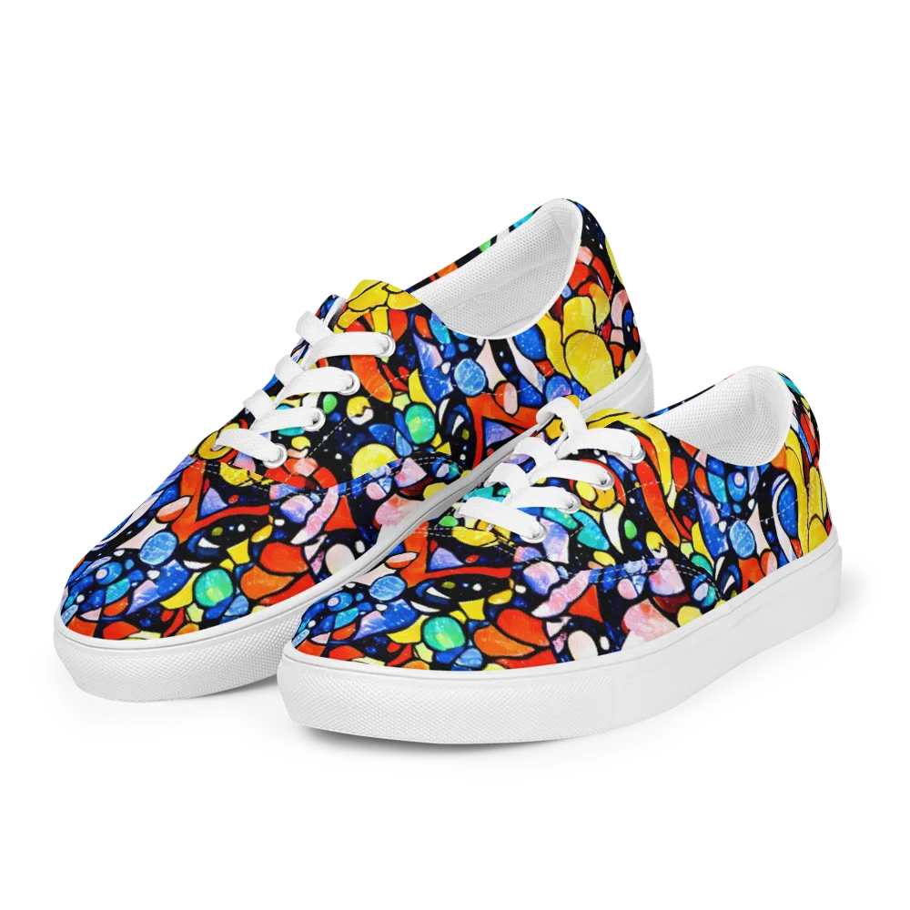 Supernova Symphony on Men's Lace-Up Canvas Shoes — Left Front