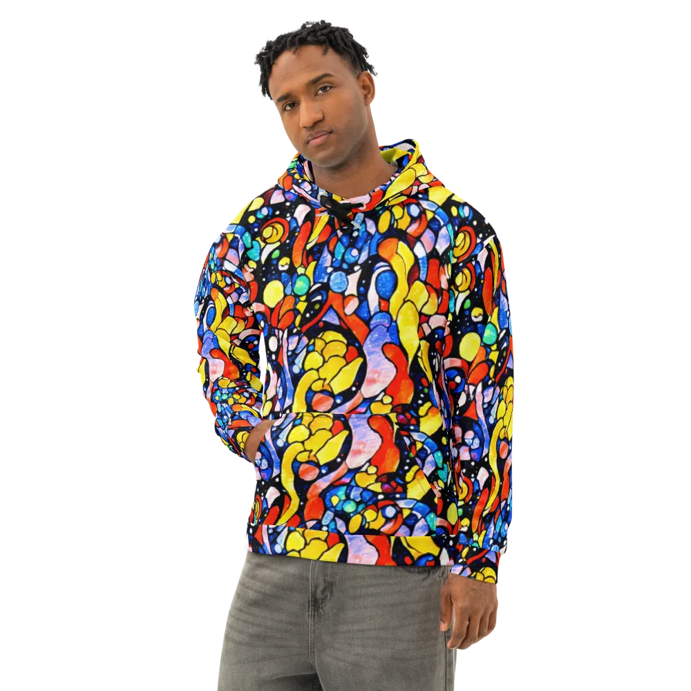 Supernova Symphony on Cotton Hoodie — Left Front