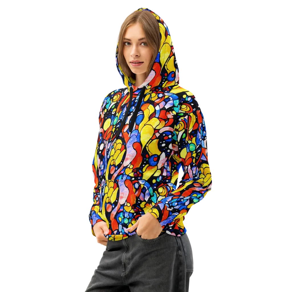 Supernova Symphony on Cotton Hoodie — Left Front
