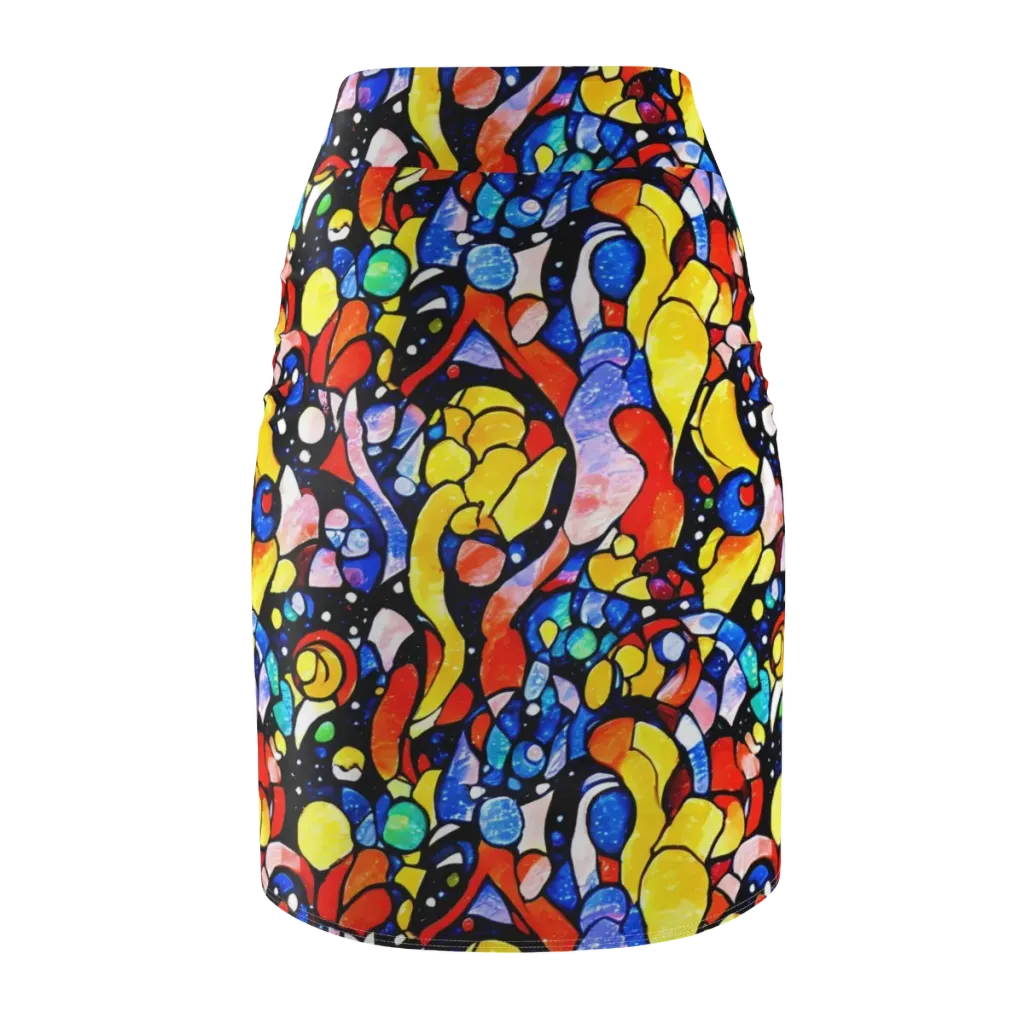 Supernova Symphony on Pencil Skirt — Back