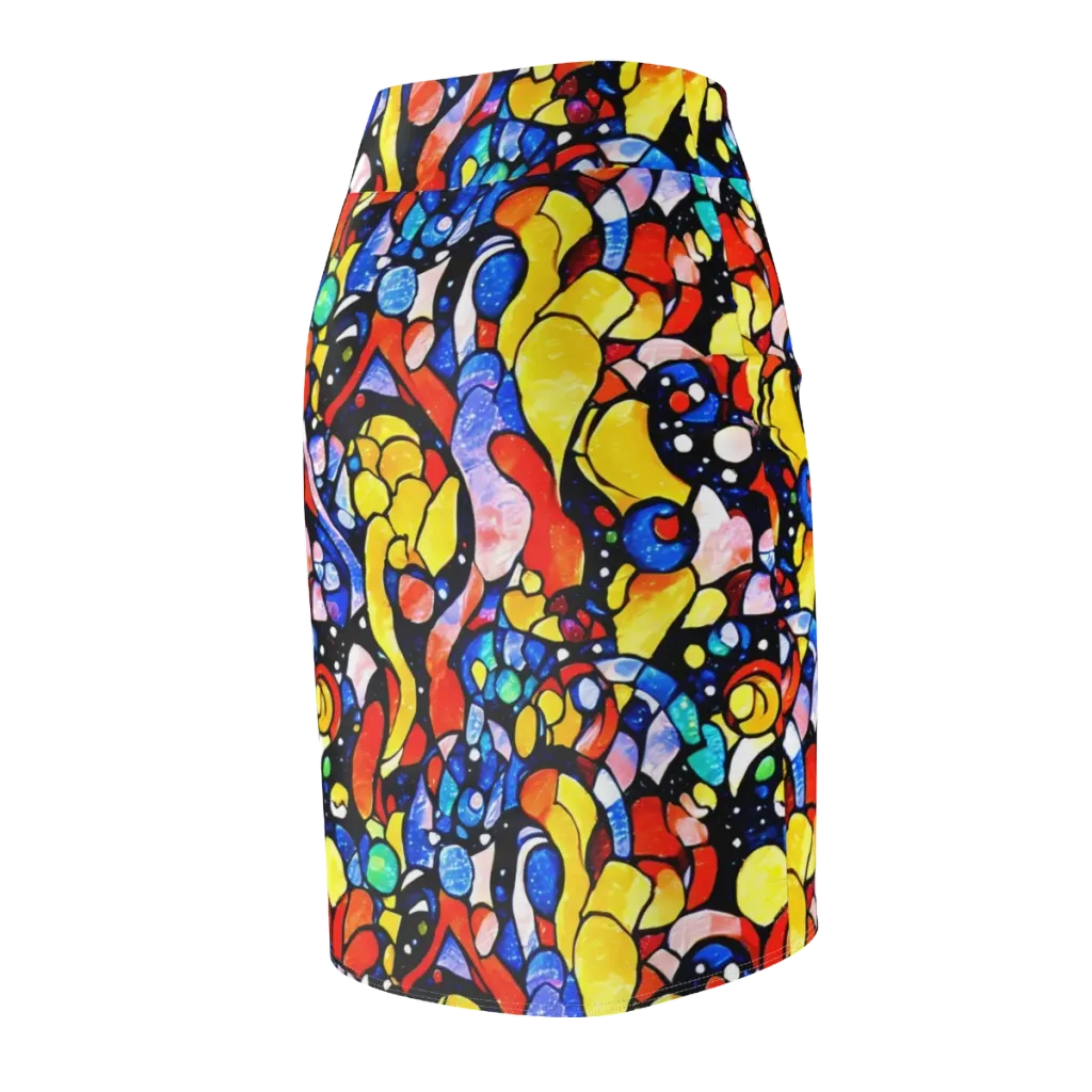 Supernova Symphony on Pencil Skirt — Back Side