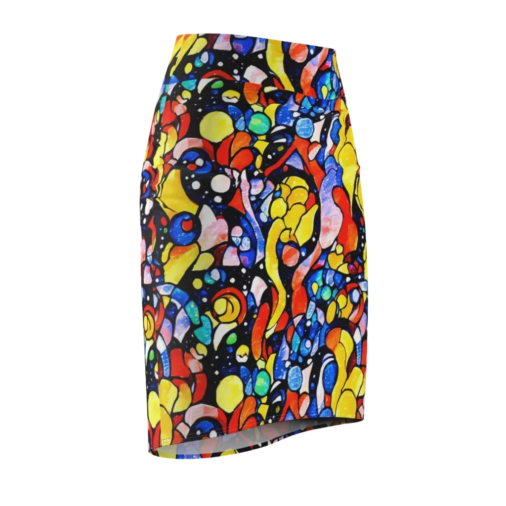Supernova Symphony on Pencil Skirt — Front Side