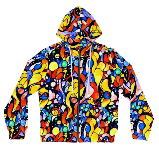 Supernova Symphony on a Women's Full-Zip Hoodie