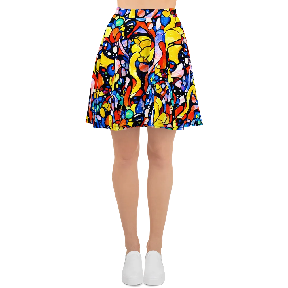Supernova Symphony on Skater Skirt — Front