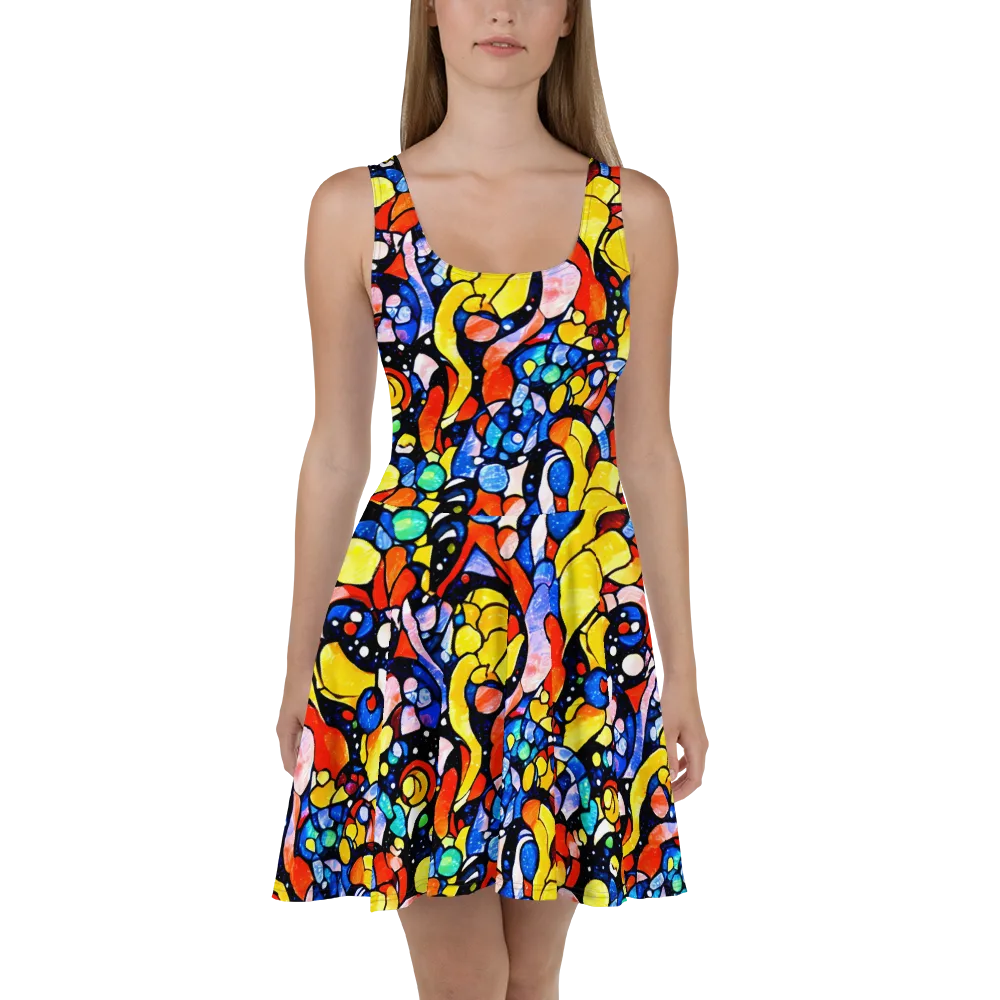Supernova Symphony on Skater Dress — Front