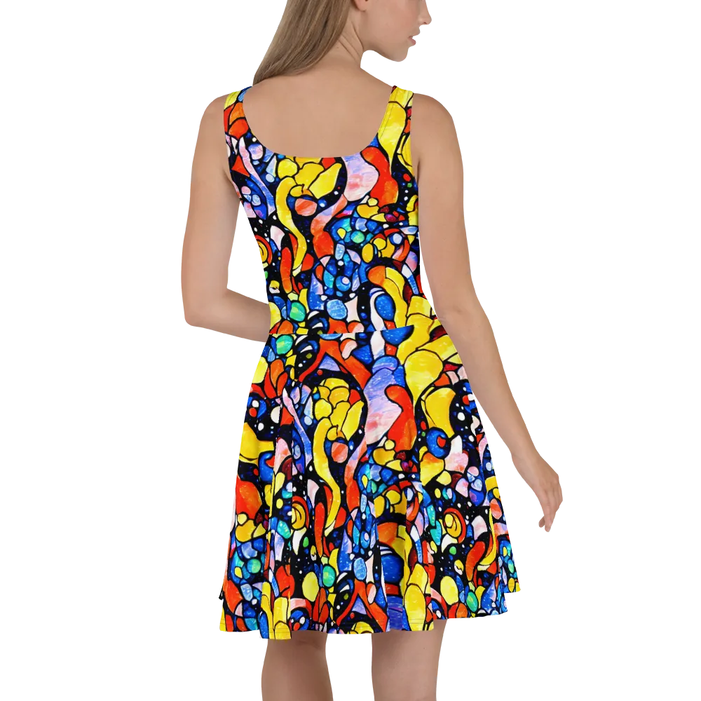 Supernova Symphony on Skater Dress — Back