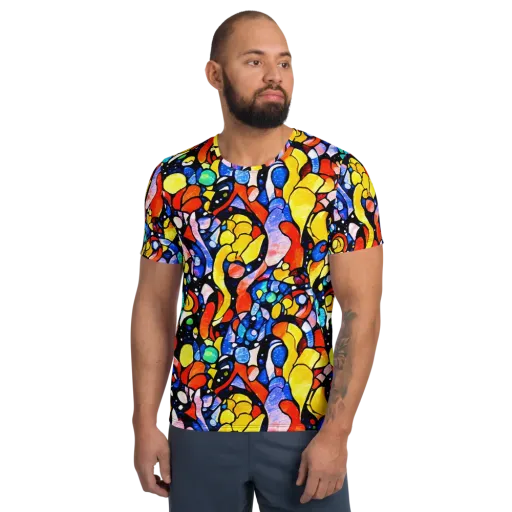 Supernova Symphony on a Men's Athletic T-Shirt