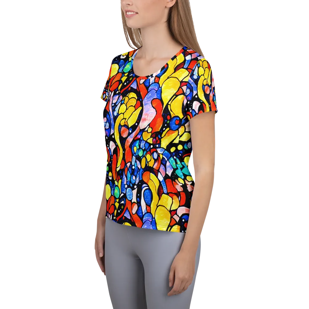 Supernova Symphony on Women's Athletic T-Shirt — Left