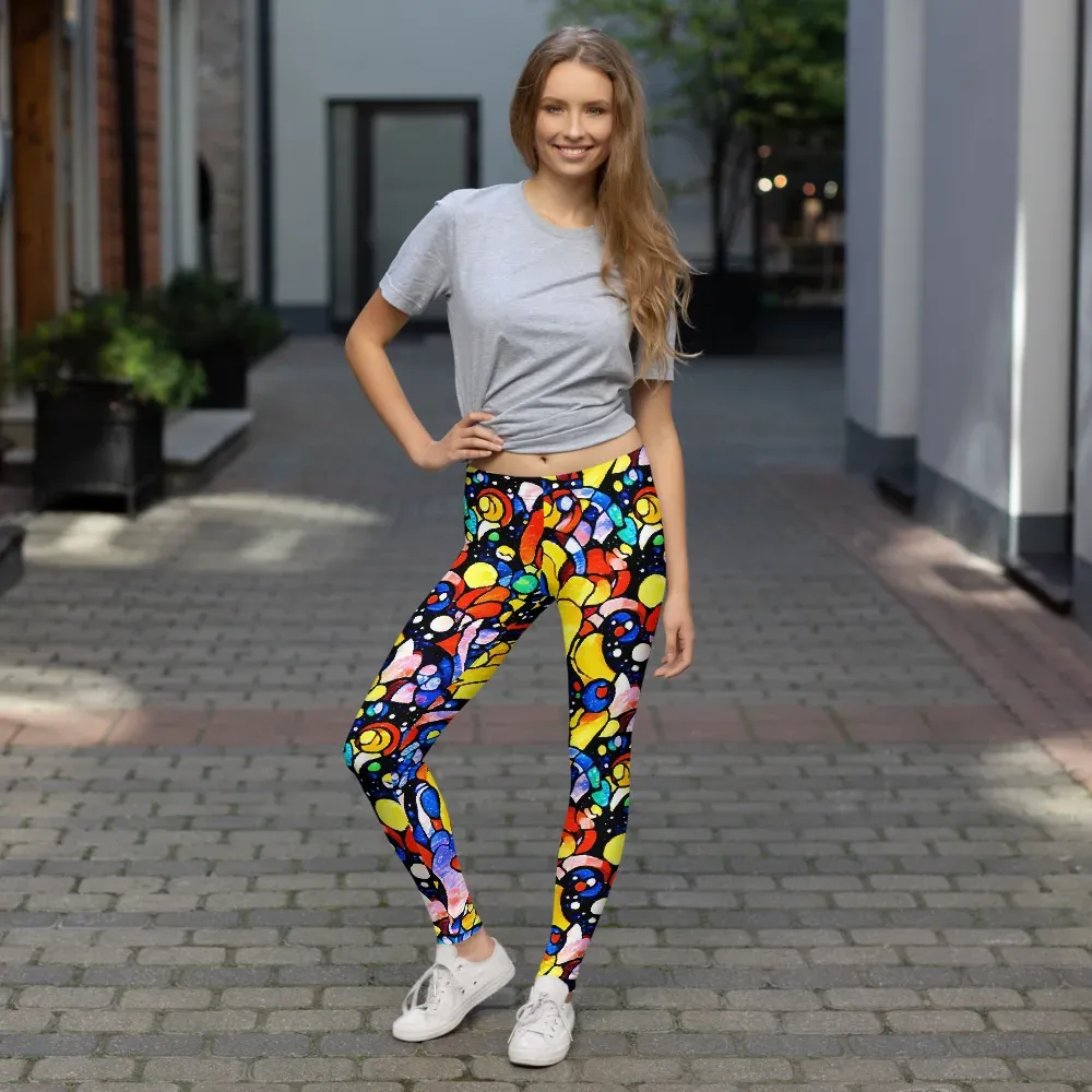 Supernova Symphony on Leggings — Front