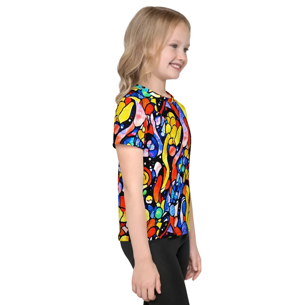 Supernova Symphony on Kids Crew Neck T-Shirt — Right
