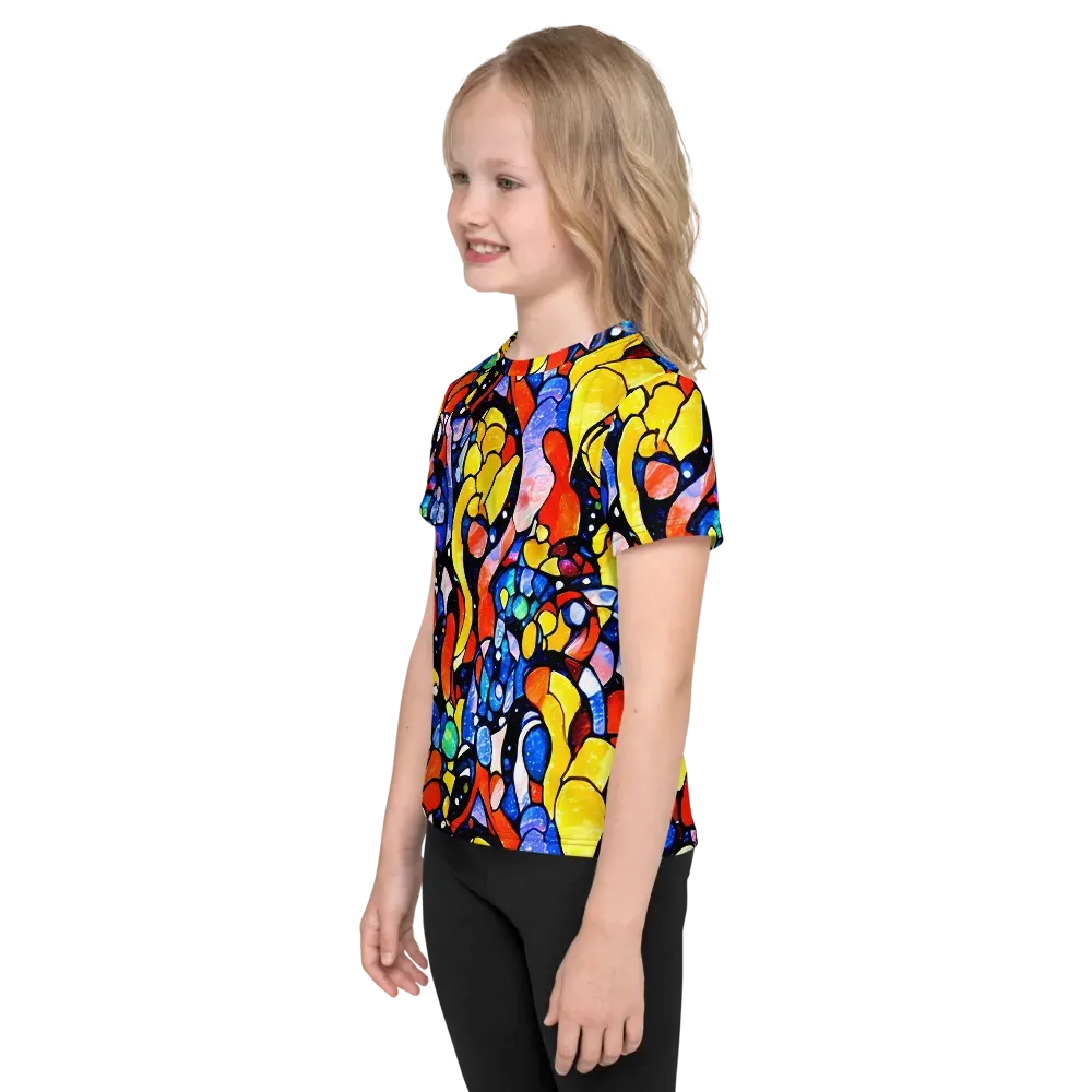 Supernova Symphony on Kids Crew Neck T-Shirt — Left
