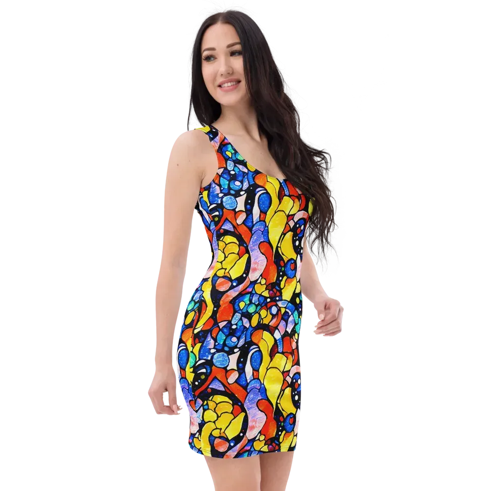 Supernova Symphony on Bodycon Dress — Right Front
