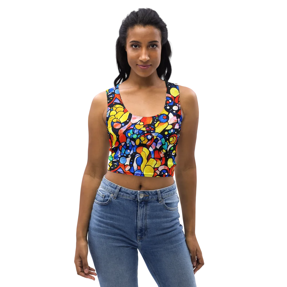 Supernova Symphony on Crop Top — Front