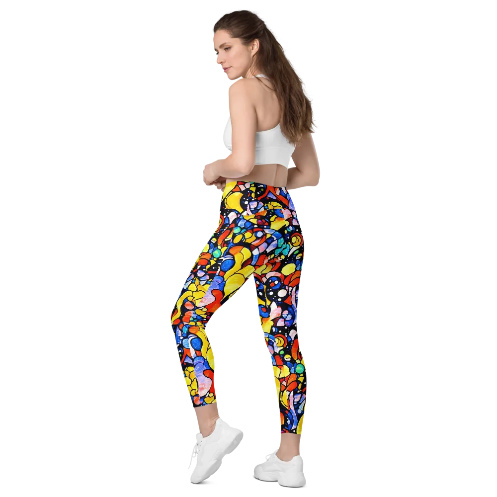Supernova Symphony on Leggings with Pockets — Left Back