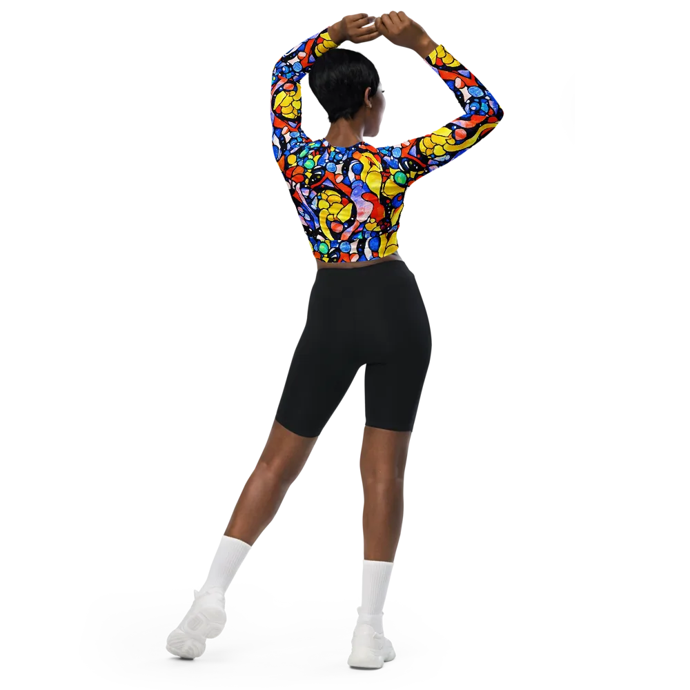 Supernova Symphony on Long Sleeve Crop Top — Back