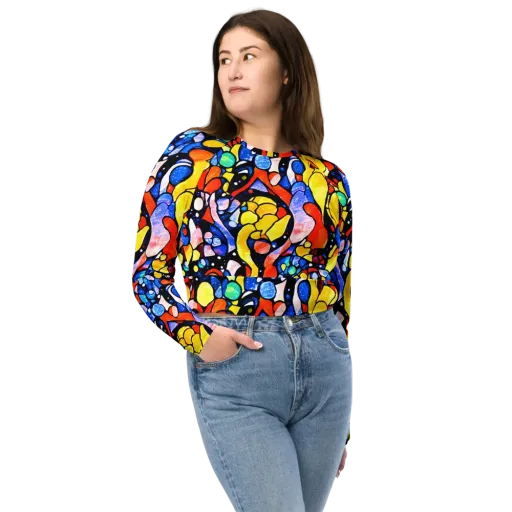 Supernova Symphony on a Long Sleeve Crop Top