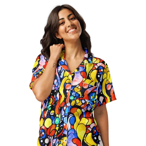 Supernova Symphony on a Women's Short Sleeve Pajama Top