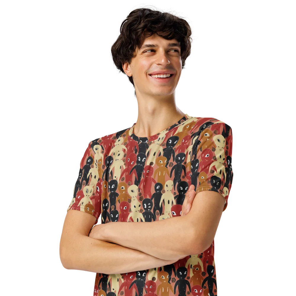 Roswell Roster on Men's Crew Neck T-Shirt — Left Front