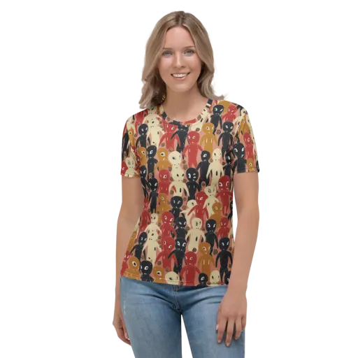 Roswell Roster on a Women's Crew Neck T-Shirt