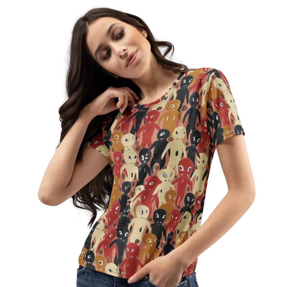 Roswell Roster on Women's Crew Neck T-Shirt — Left Front