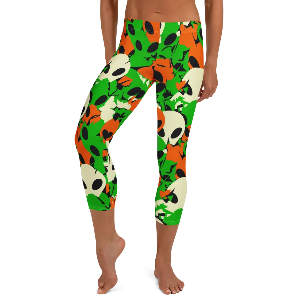 Electric Encounter on Capri Leggings — Front