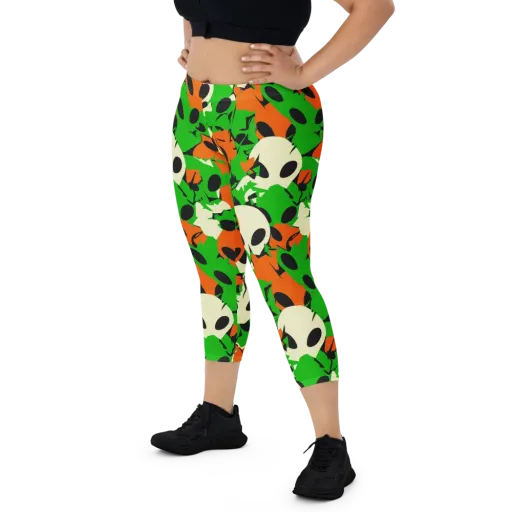Electric Encounter on a Capri Leggings