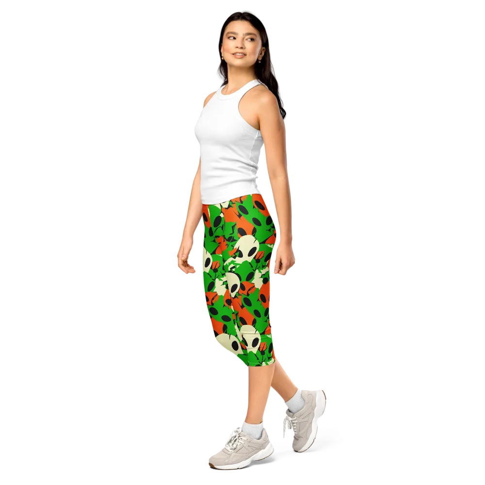 Electric Encounter on Capri Leggings — Left Front
