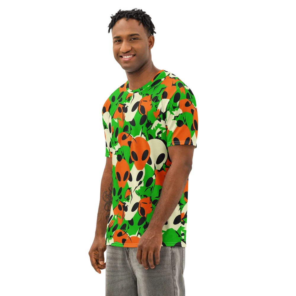 Electric Encounter on Men's Cotton Crew Neck T-Shirt — Left Front