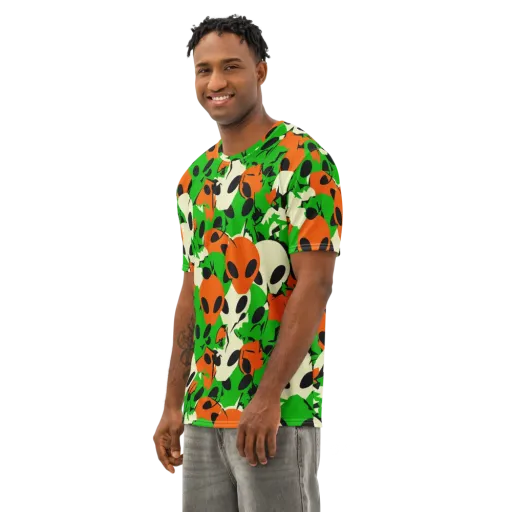 Electric Encounter on a Men's Cotton Crew Neck T-Shirt