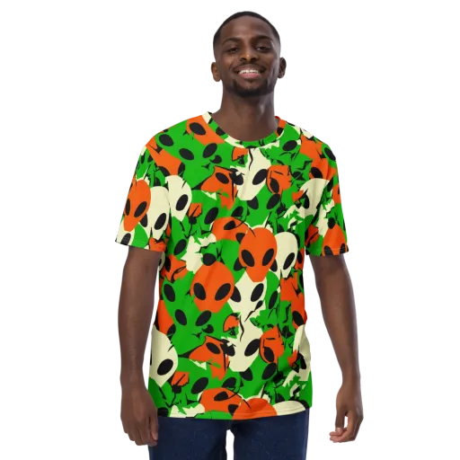 Electric Encounter on a Men's Crew Neck T-Shirt