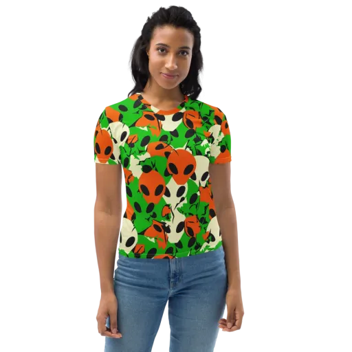 Electric Encounter on a Women's Crew Neck T-Shirt