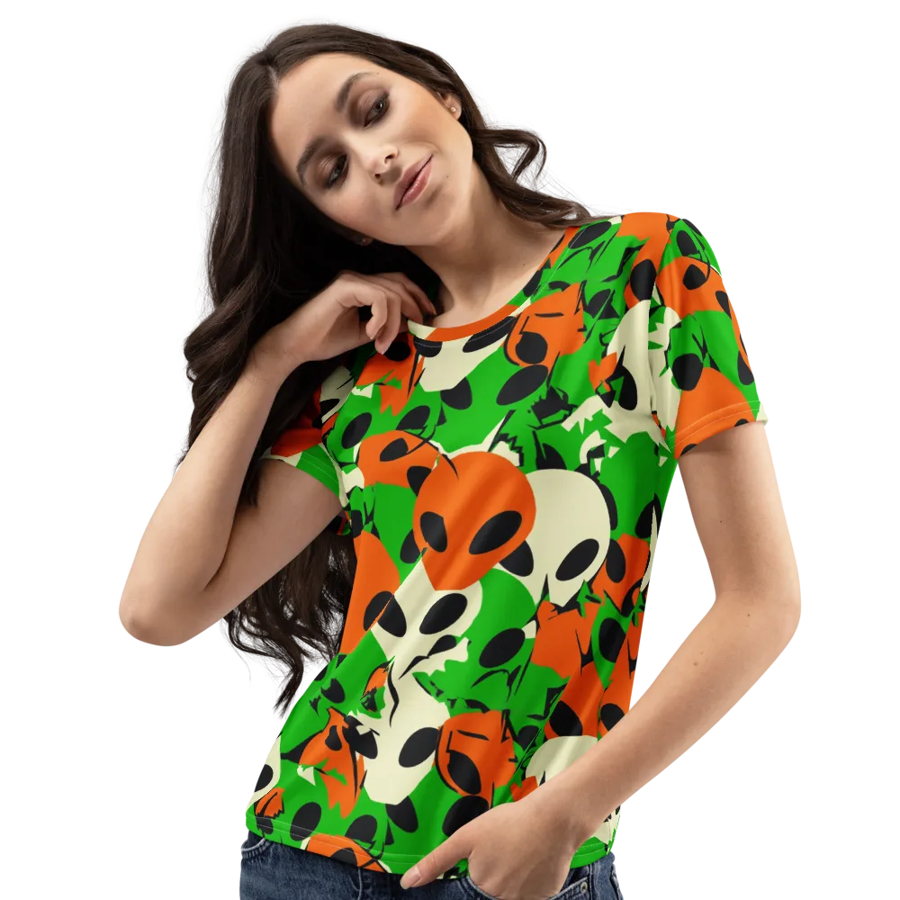 Electric Encounter on Women's Crew Neck T-Shirt — Left Front