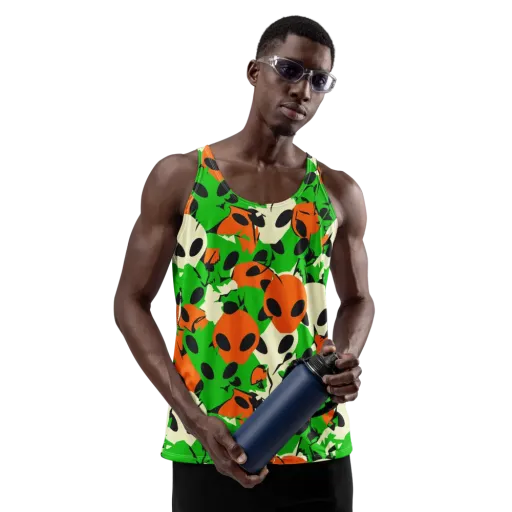Electric Encounter on a Men's Tank Top