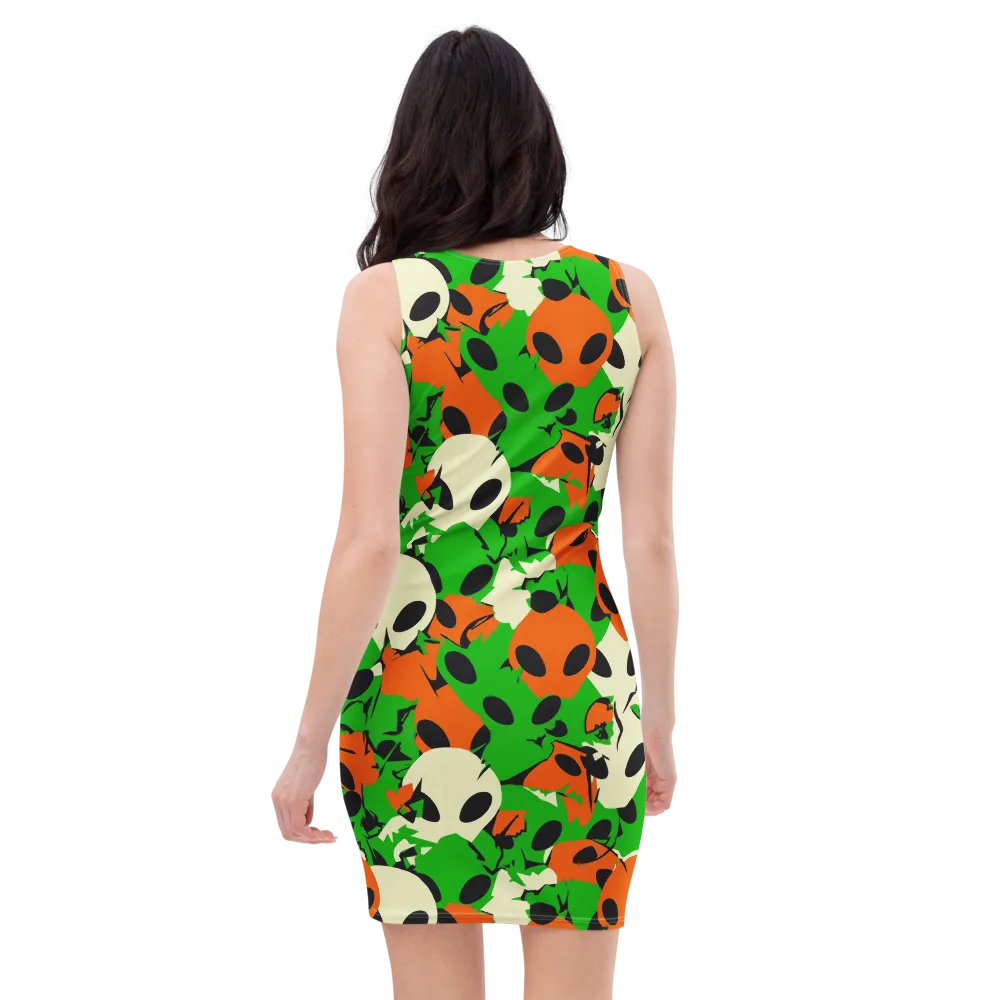 Electric Encounter on Bodycon Dress — Back