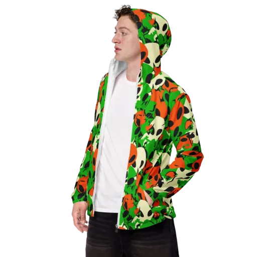 Electric Encounter on a Men's Windbreaker