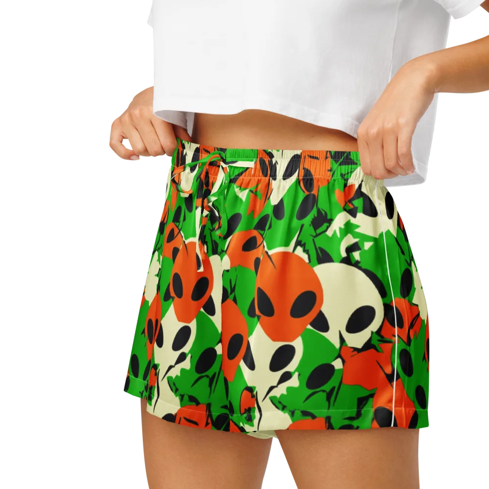 Electric Encounter on Women's Pajama Shorts — Left