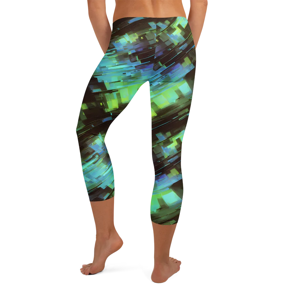 Cyber Shard on Capri Leggings — Back