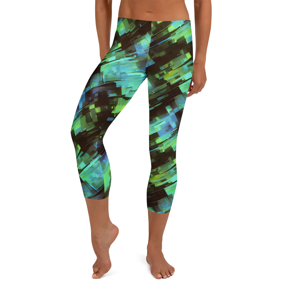 Cyber Shard on Capri Leggings — Front
