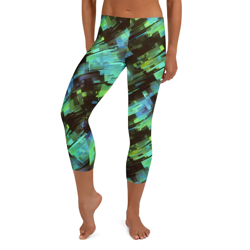Cyber Shard on Capri Leggings — Front